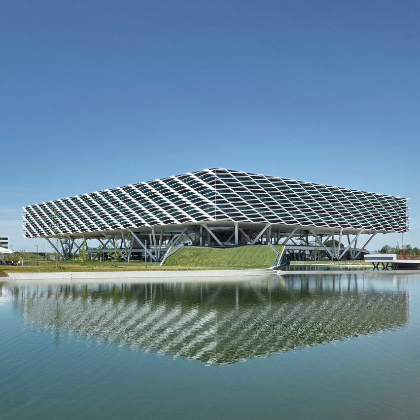 World of Sports Arena, on Adidas campus in Herzogenaurach, Germany, by Behnisch Architekten