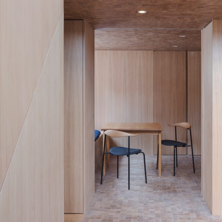 Coffey Architects covers London apartment in 30,000 wooden blocks