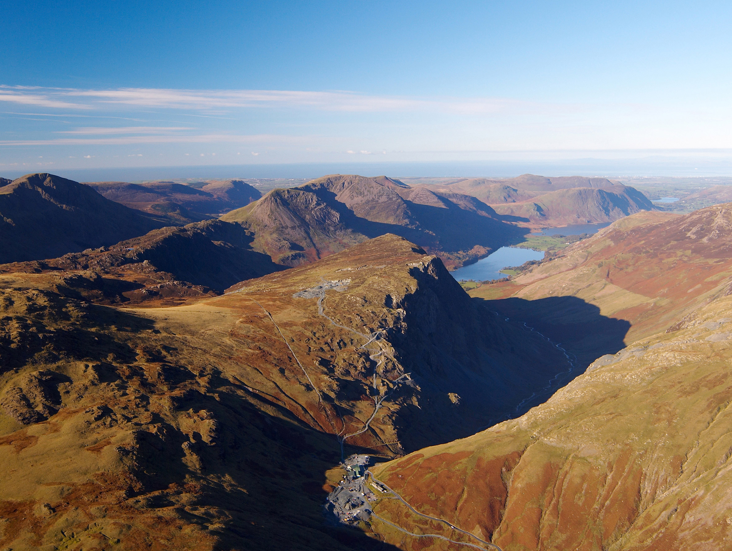 Aerial photograph of Honister Pass towards Buttermere Classic of Samling Hotel in the Lake District competition