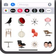 Midcentury Emojis feature Hans J Wegner and Charles and Ray Eames furniture