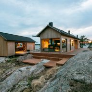 Self-sustaining cabins on tiny Finnish island are heated by a sauna stove