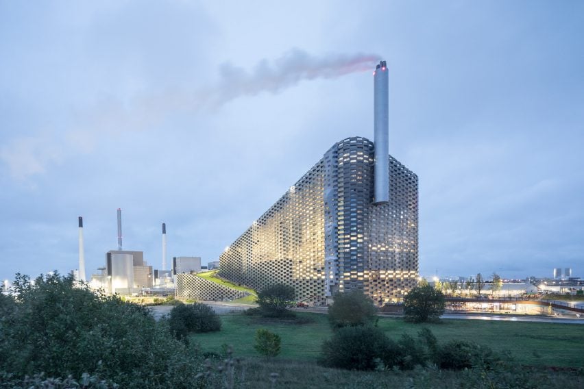 Copenhill waste-to-energy plant and ski slope by BIG in Copenhagen, Denmark