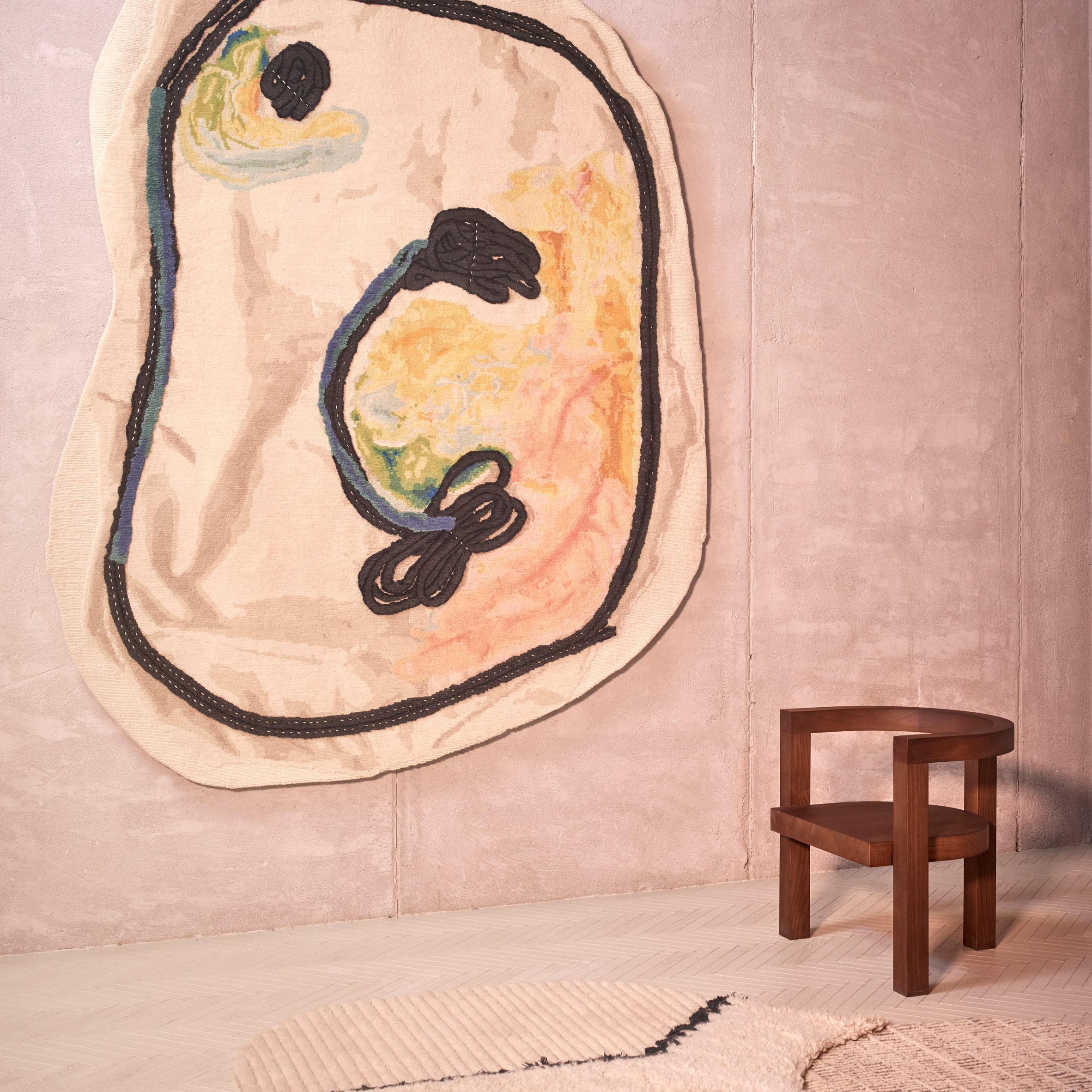 cc-tapis Doodle Collection Interior with Table Rug by Faye Toogood For Sale  at 1stDibs