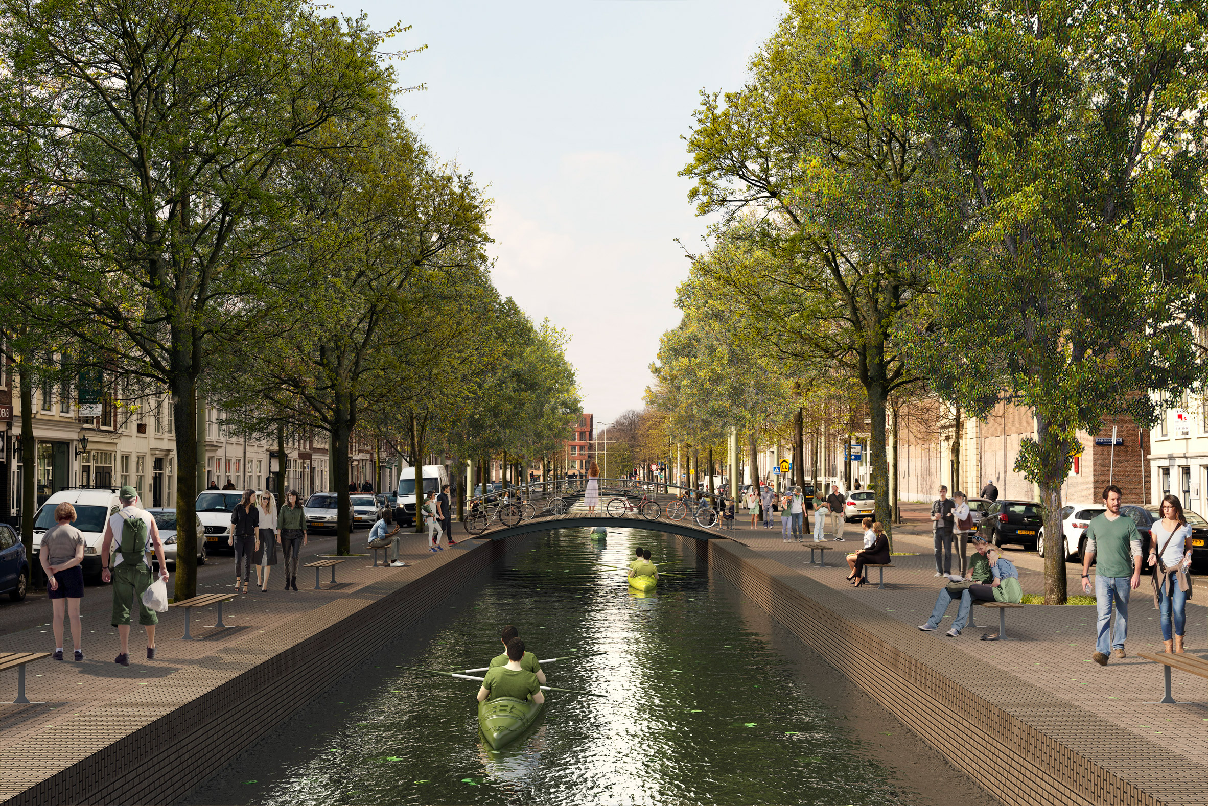 Visuals of The Hague's 17th century canals reopened by MVRDV