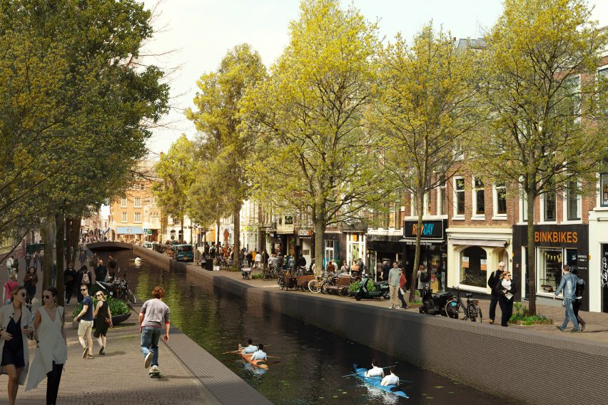 Visuals of The Hague's 17th century canals reopened by MVRDV