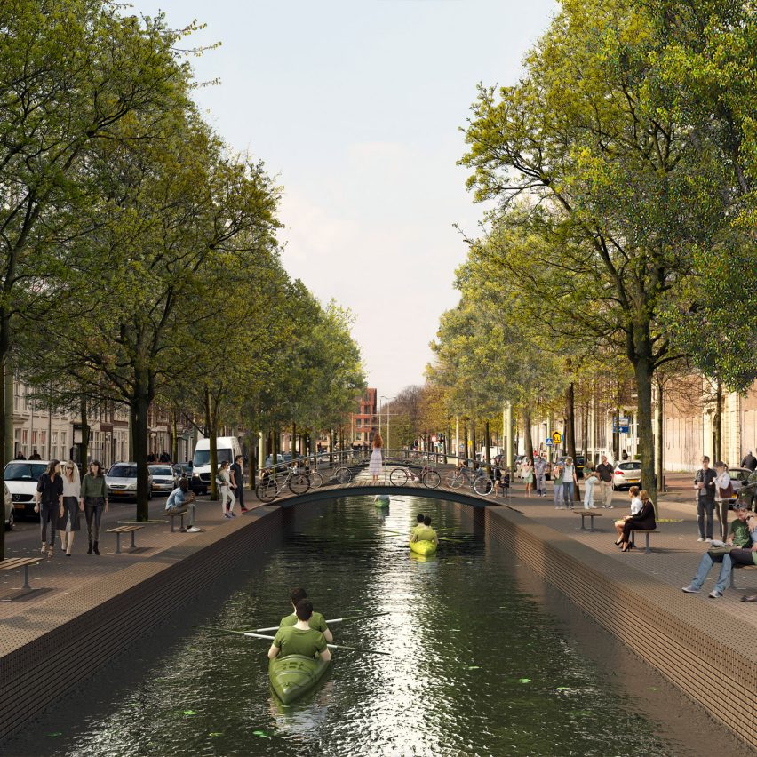 MVRDV imagines restoring The Hague's historic canal network