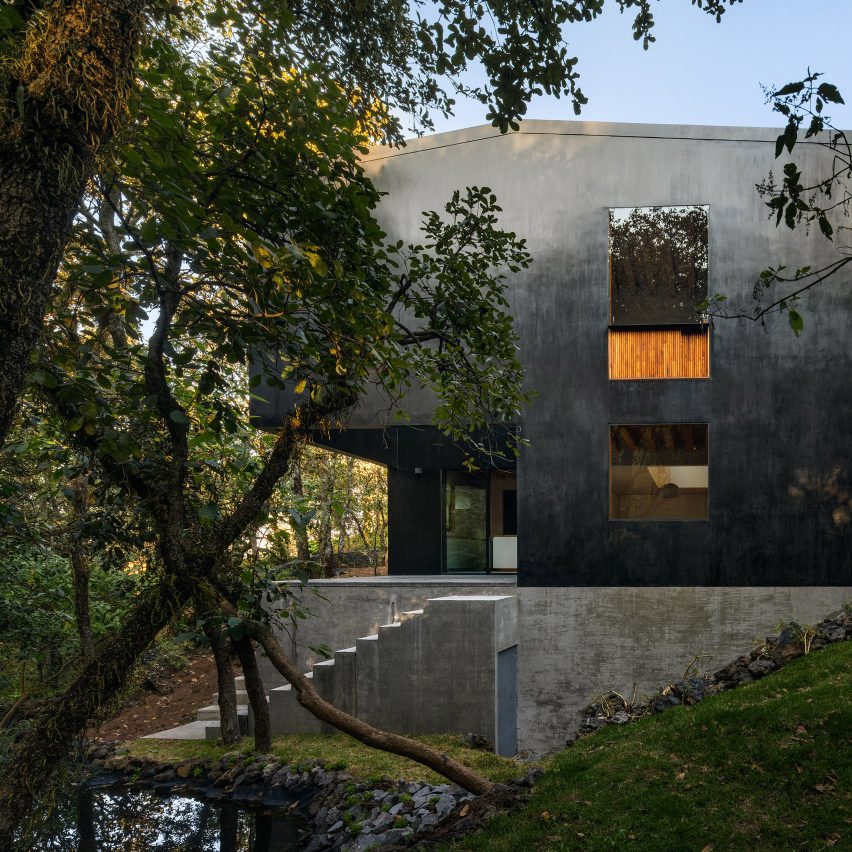 PPAA designs Tlalpuente house to merge with wooded landscape in Mexico City