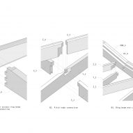 Roof assembly diagram of Wooden Roof by Tsurata Architects