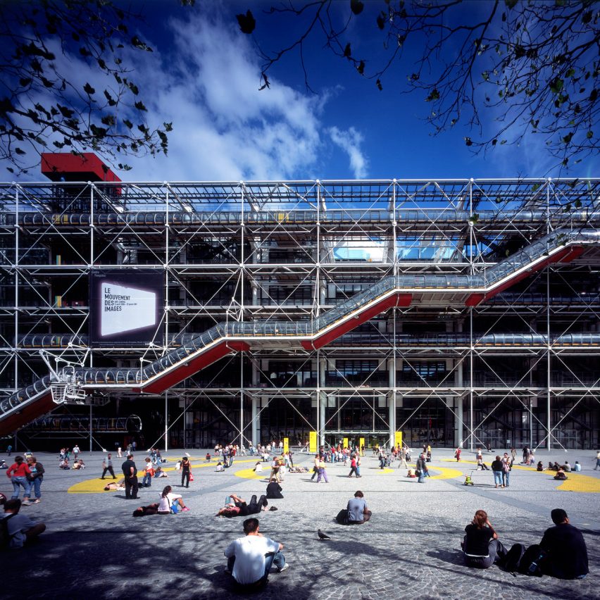 High-tech buildings: Centre Pompidou by Richard Rogers and Renzo Piano