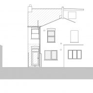 Existing elevation of House for Four London house extension by Harry Thomson of Studioshaw