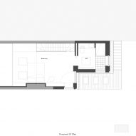 Proposed second floor plan of House for Four London house extension by Harry Thomson of Studioshaw