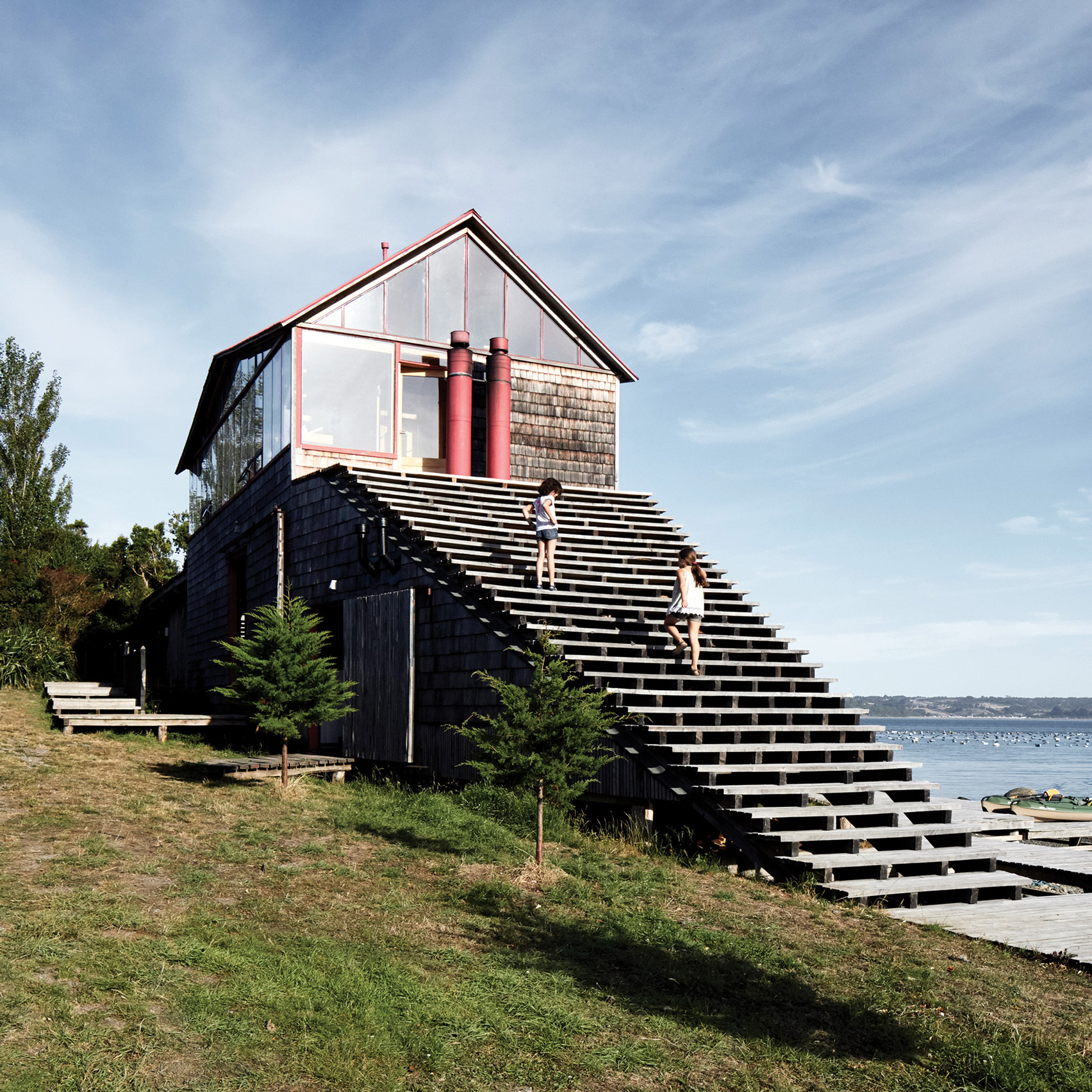 Dezeen's top 10 staircases of 2019: Isla Lebe, Chile,by Guillermo Acuña