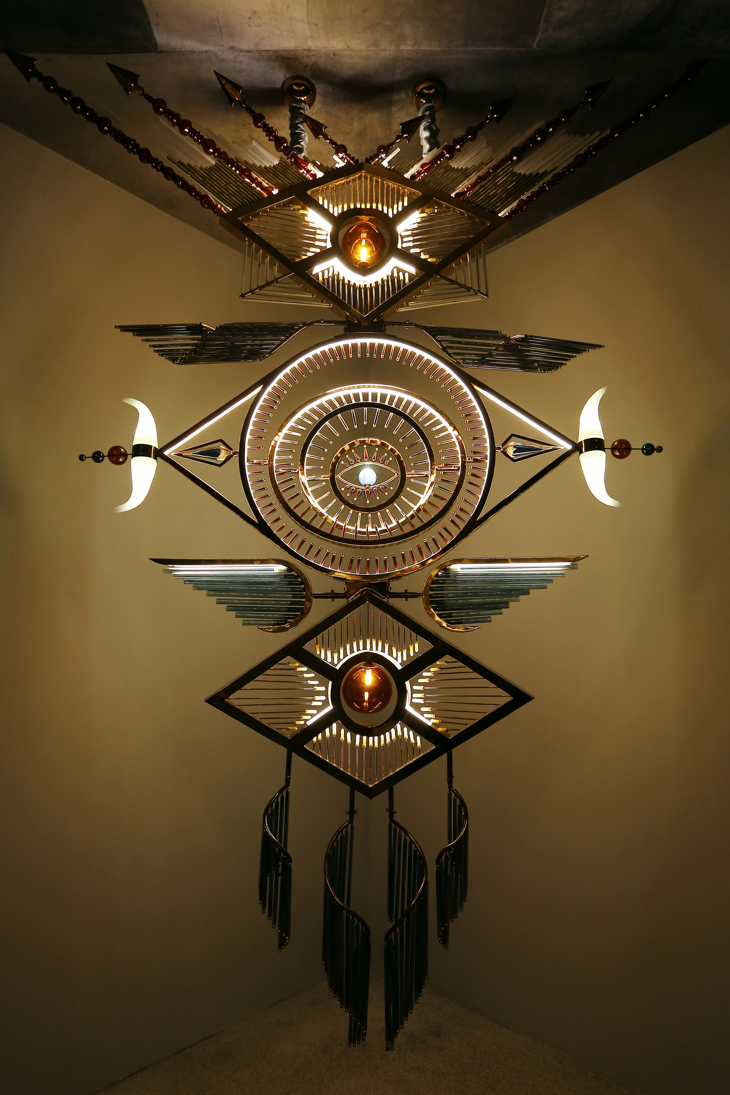 Klove's Totems Over Time lights take the form of Art Deco-style talismans