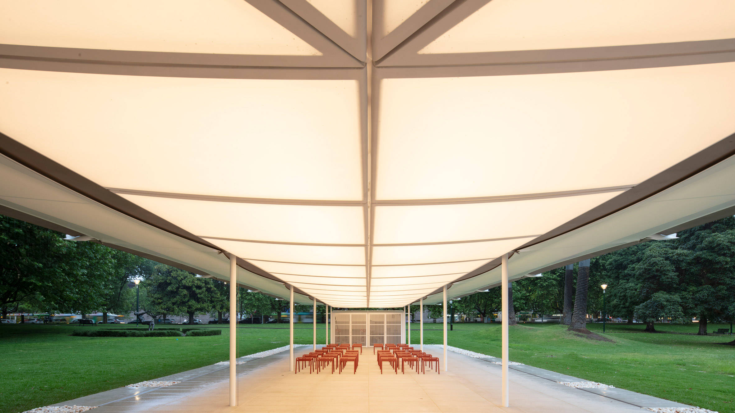 MPavilion 2019 by Glenn Murcutt in Melbourne, Australia