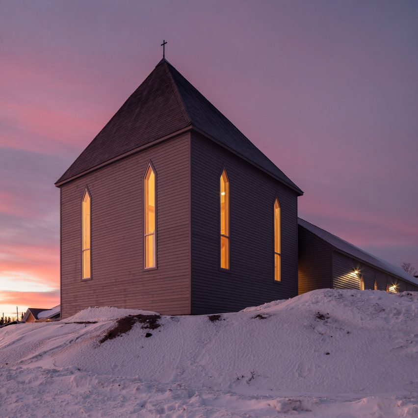 Our Lady of the Snows church combines Moravian and Innu influences