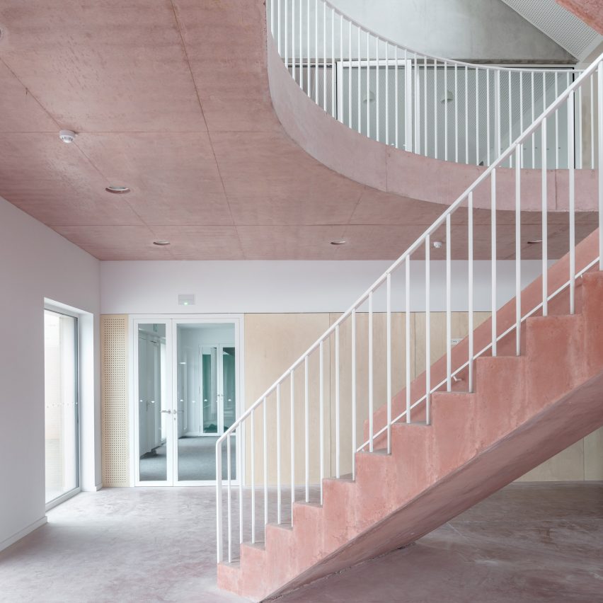 Dezeen's top 10 staircases of 2019: School Zarren, Belgium, by Felt