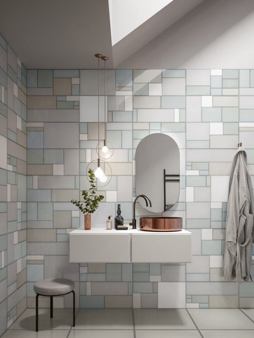 Ceramiche Refin's collection of glass-effect tiles