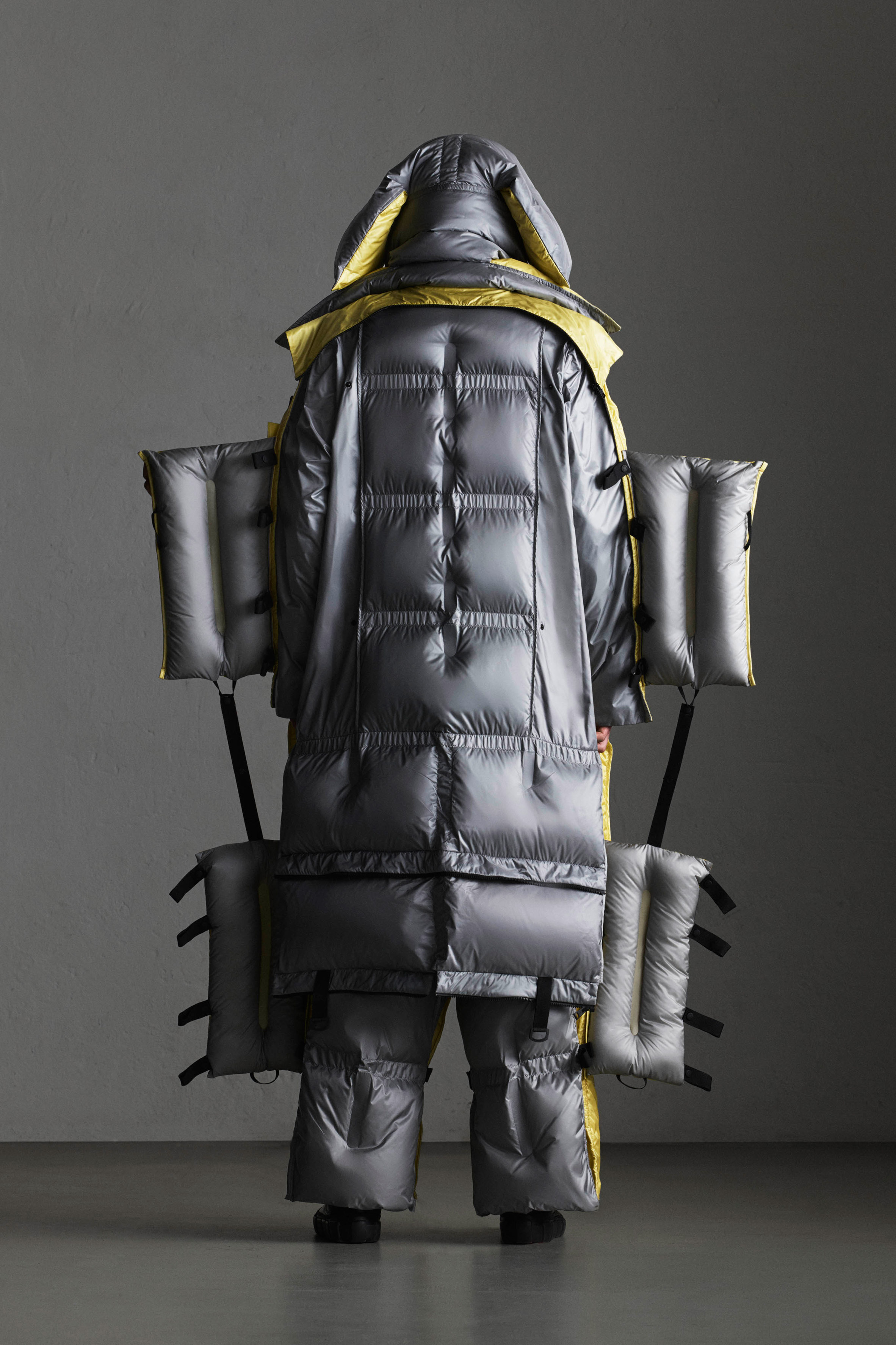 Craig Green's Moncler Genius puffer suit can be rolled up like sleeping bag