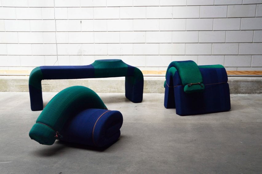 Floor Skrabanja designs 3D-knitted seats that use no staples or stitches