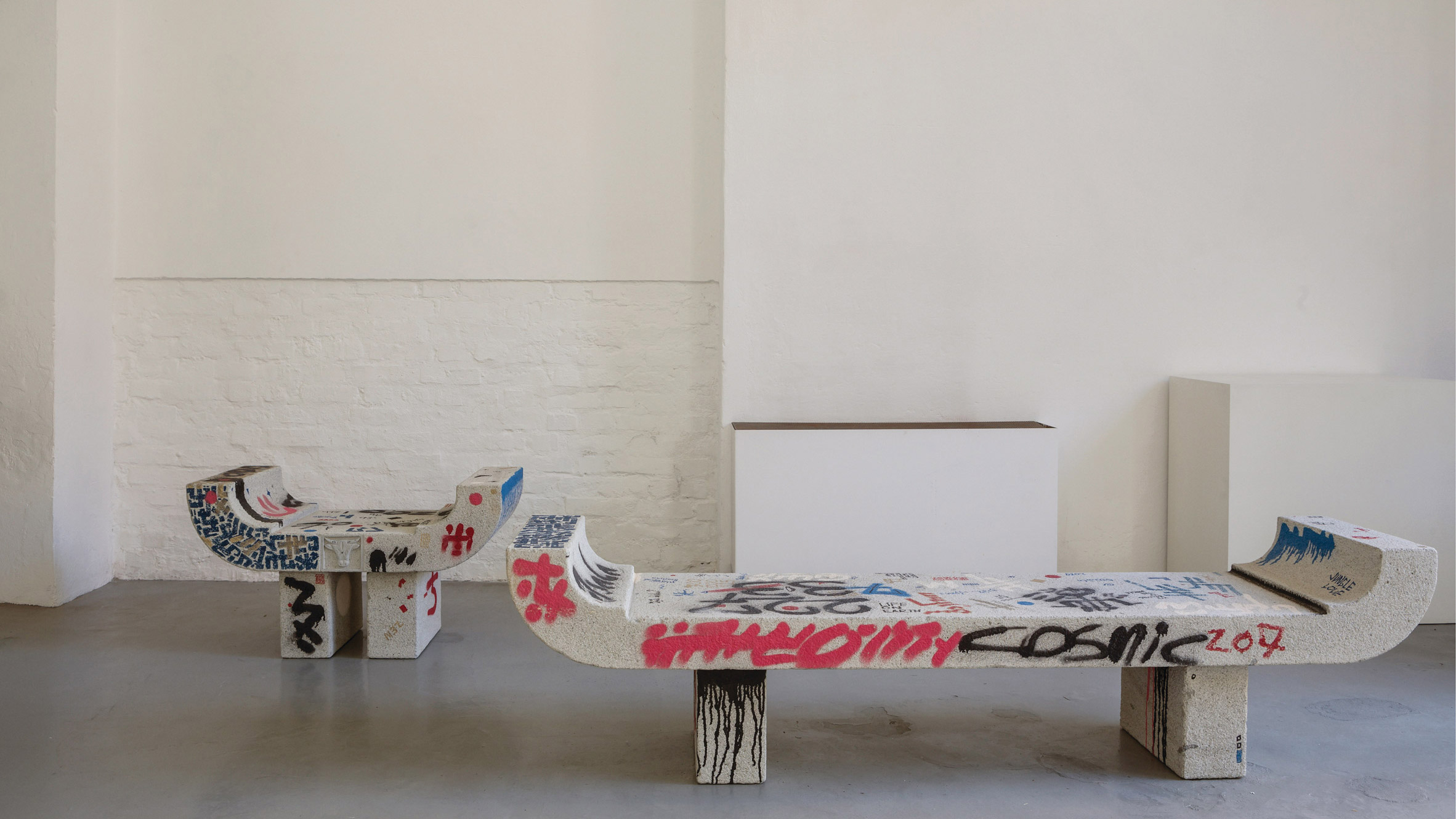 Rooms exhibit furniture influenced by post-Soviet era objects at