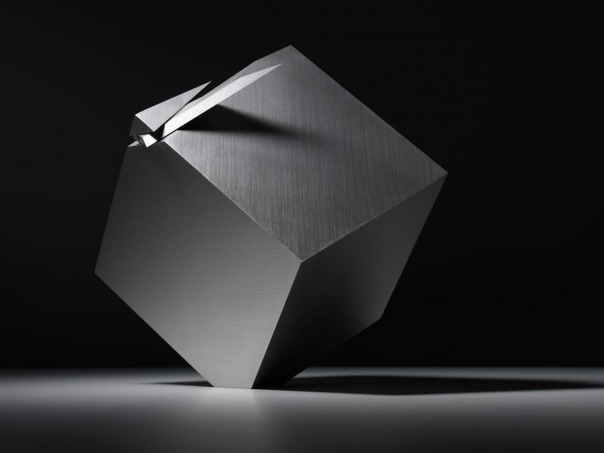 Nendo's Cubic Clock only reveals "its true form" twice per day
