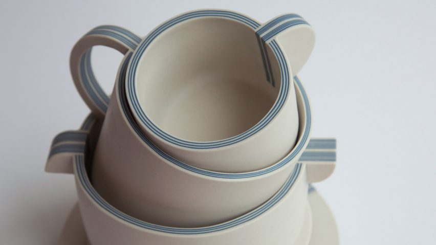 Yuting Chang turns blue-and-white porcelain inside out to make tableware