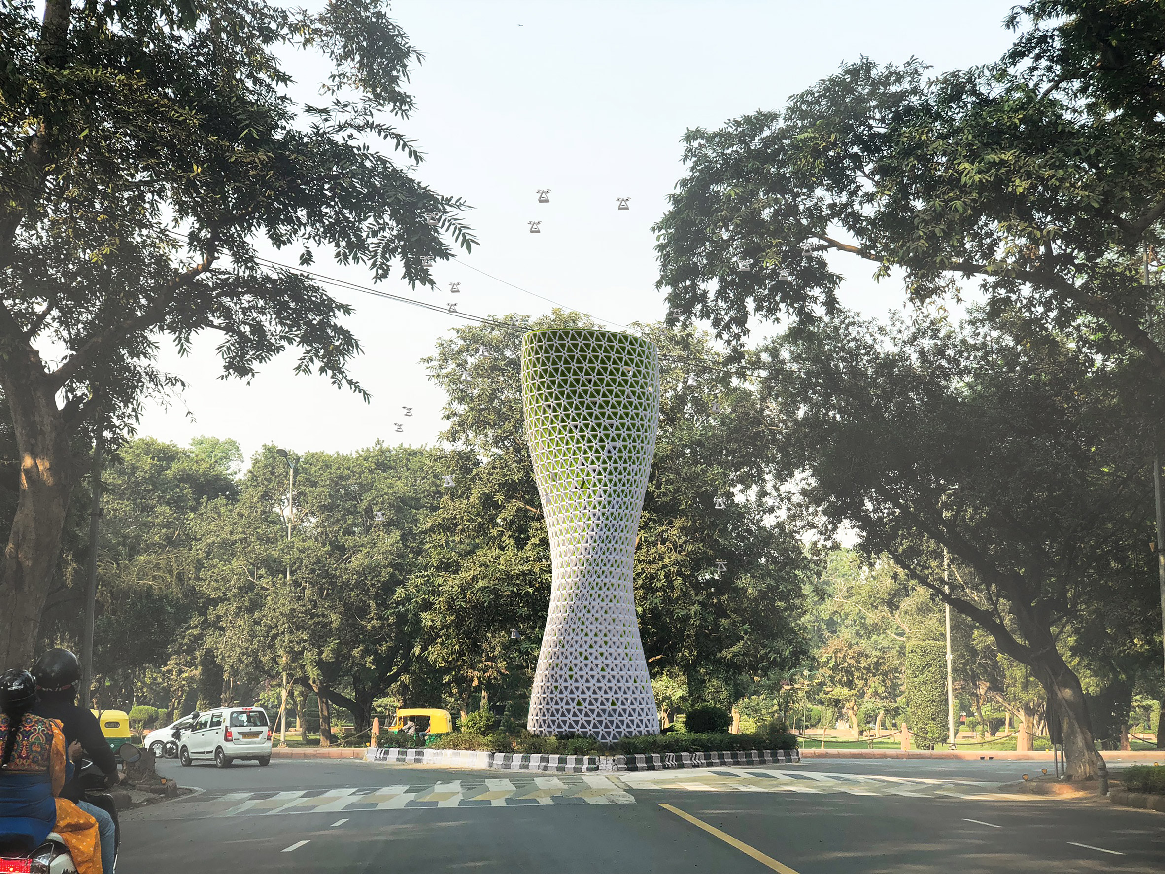 Aũra air purifying towers by Studio Symbiosis