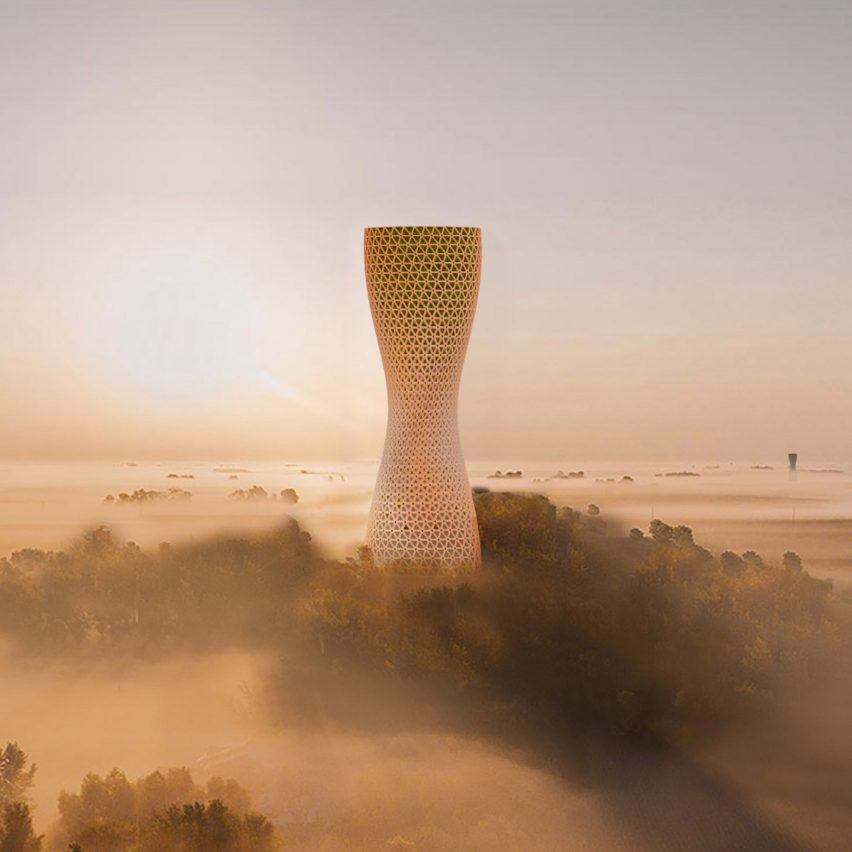 Aũra air purifying towers by Studio Symbiosis