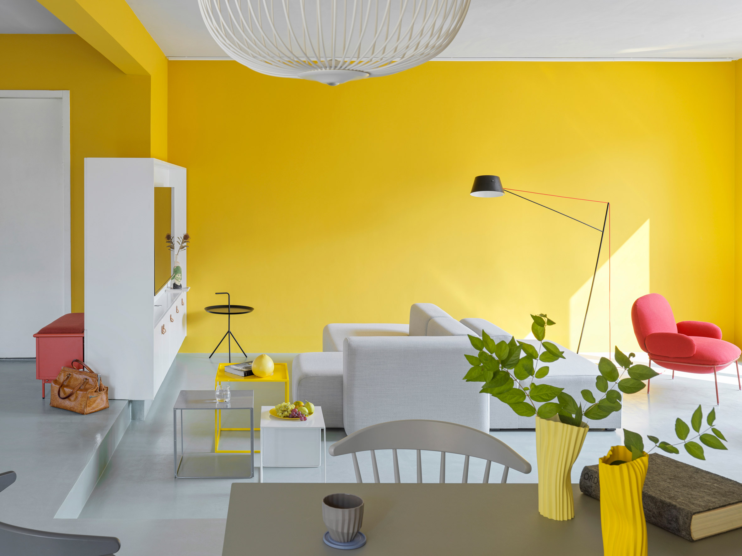 MDDM Studio uses yellow to energise interiors of Beijing's House P