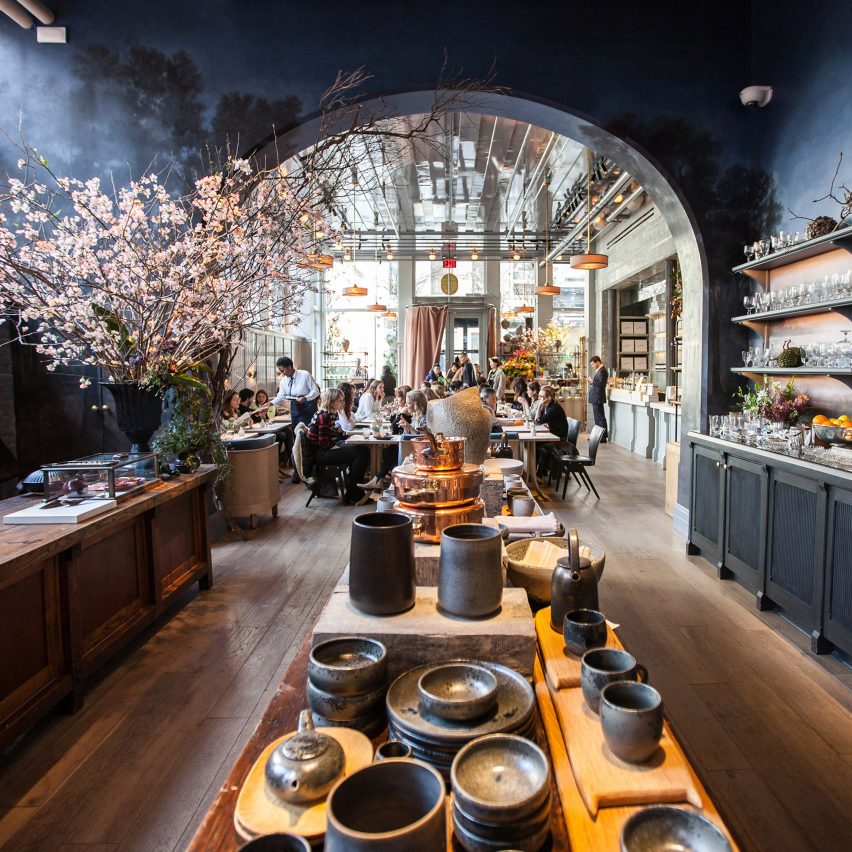 Roman and Williams Guild New York boasts flower shop, boutique and French cafe La Mercerie