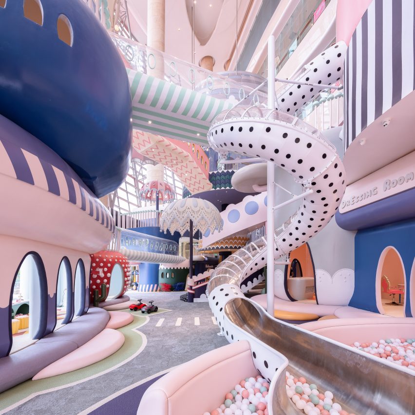 Pastel colours and polka-dots cover a fantastical miniature city for children in Shenzhen