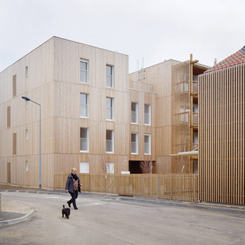 Odile Guzy Architectes' social housing scheme in Chalon-sur-Saône, France. Photo is by David Foessel