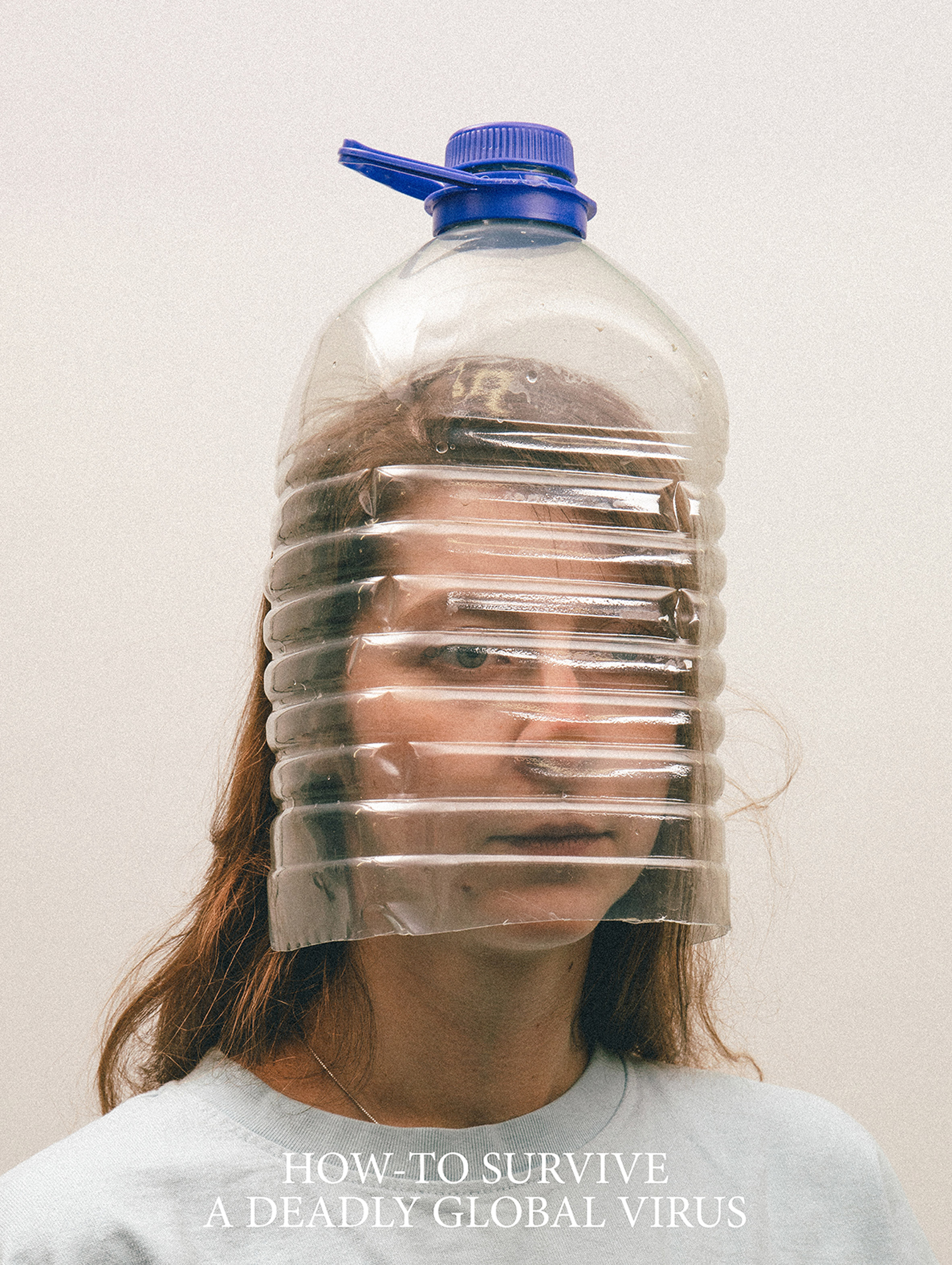 Alternative Coronavirus masks by Max Siedentopf with water bottle