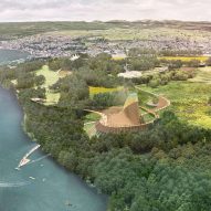 Grimshaw releases visuals of Eden Project Foyle with thatched centrepiece