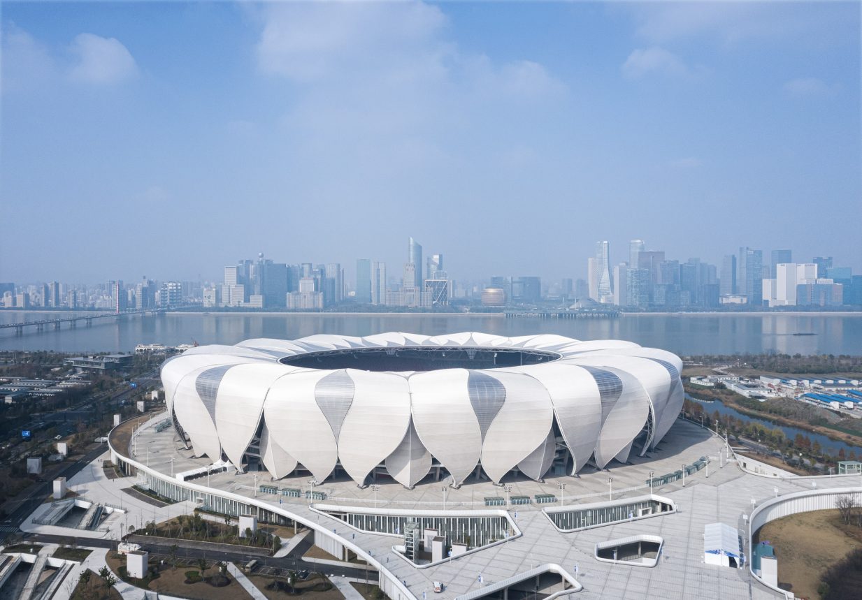 Nbbj Models Hangzhou Olympic Sports Center Stadium On Lotus Flowers 