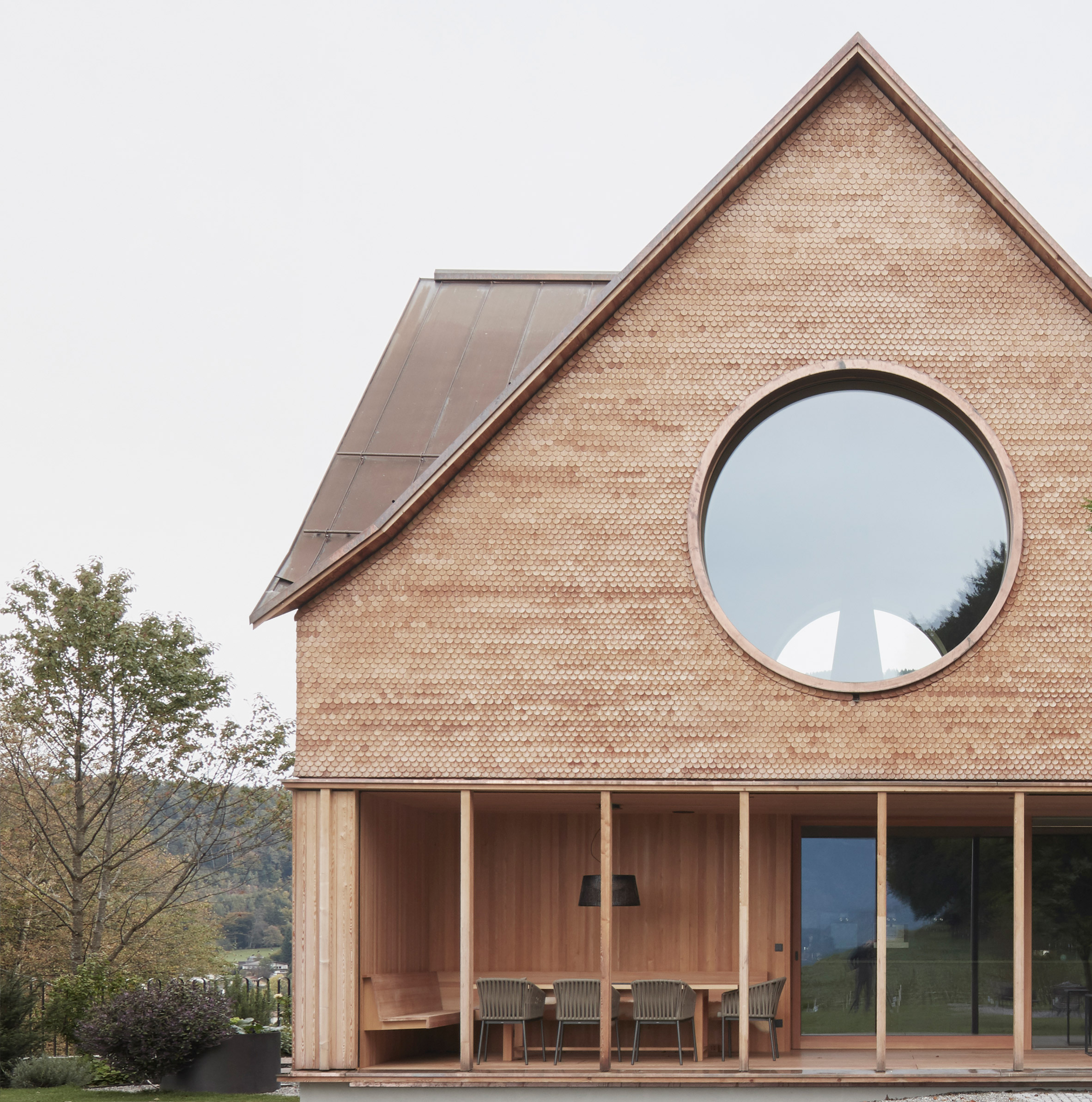 House with Three Eyes by Innauer-Matt Architekten gable
