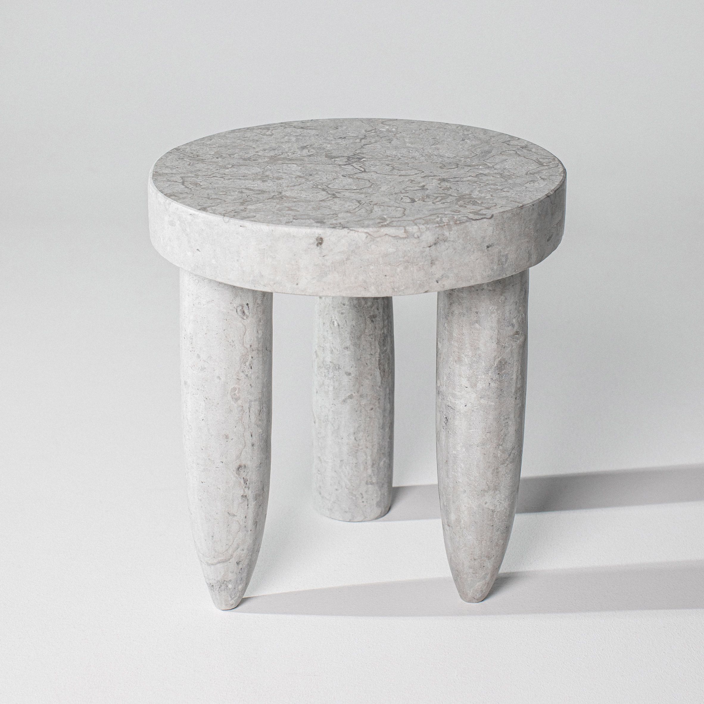 When The Shovel Hits the Stone limestone stools by Oliver Kanniste