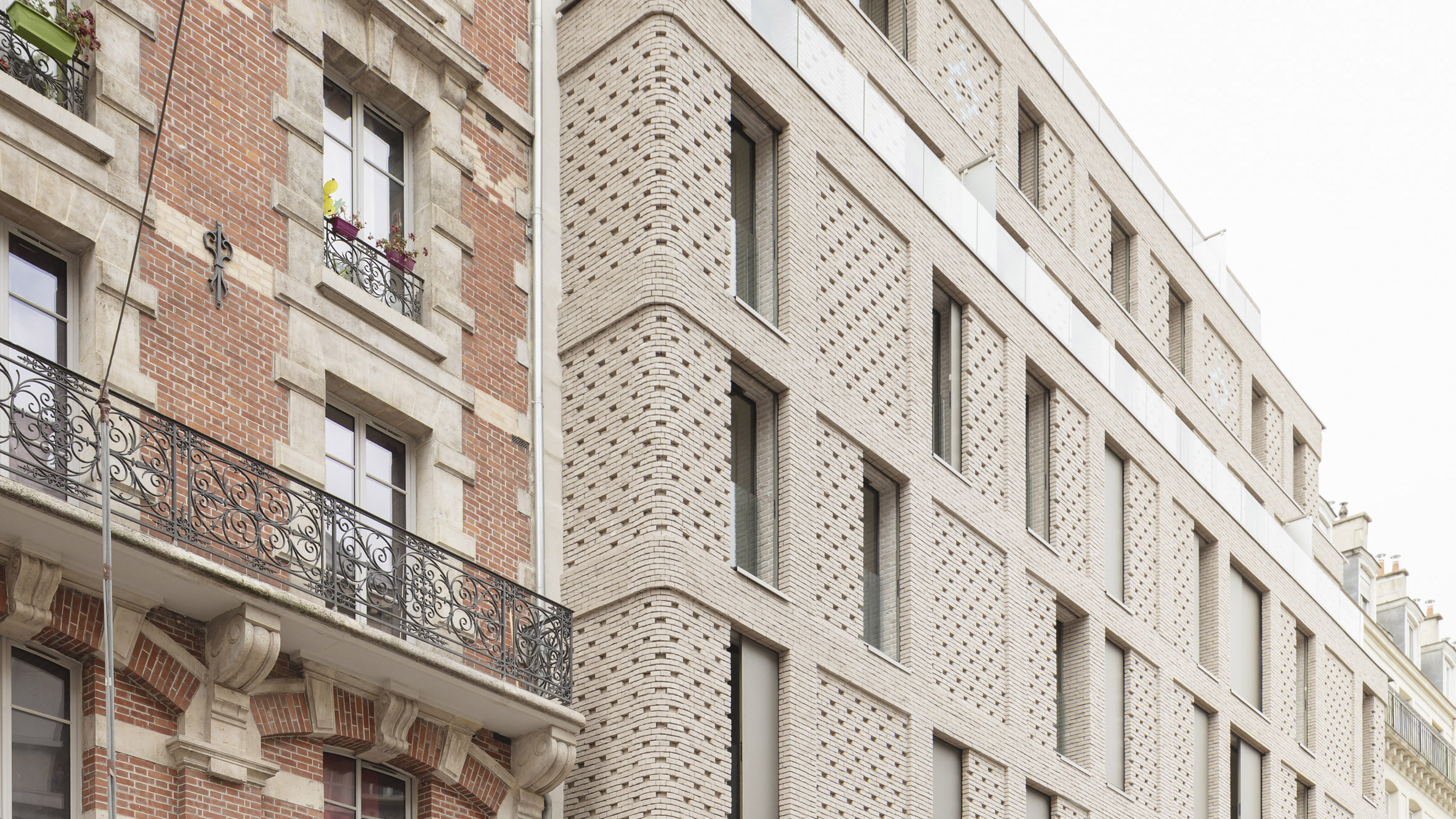 Avenier Cornejo designs Parisian apartment block with patterned brick facade