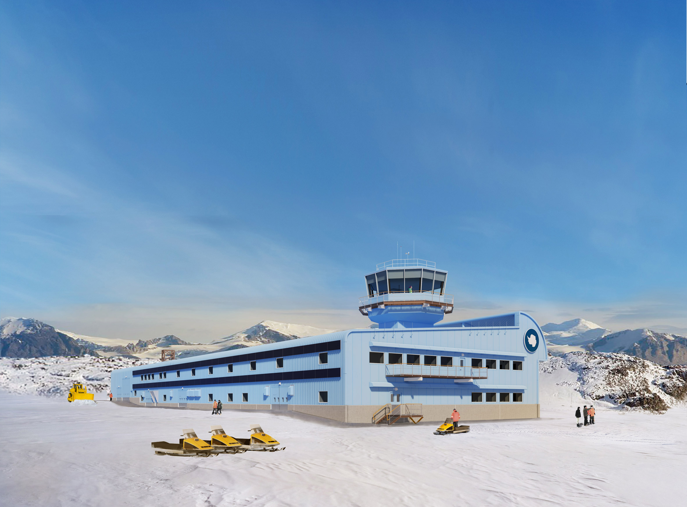 Discovery Building Antarctic research centre at the British Antarctic Survey's Rothera Research Station by London-based Hugh Broughton Architects.