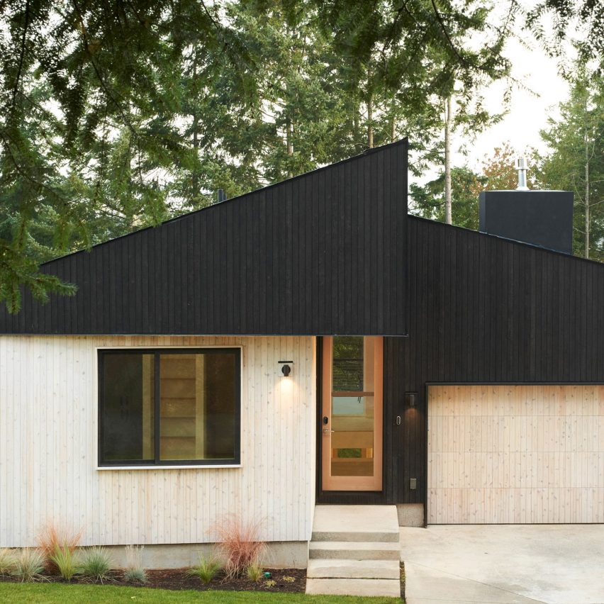 Two-toned wood wraps Washington home by Open Studio Collective