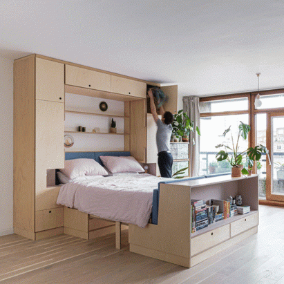 Space Saving Furniture Dezeen, Furniture That Folds Out Into A Bedroom In Taiwan