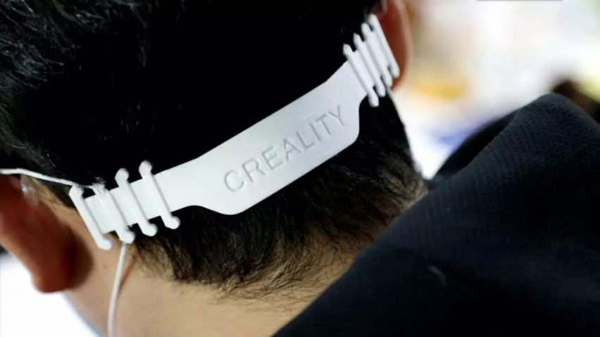 3D-printed face mask buckle by Creality