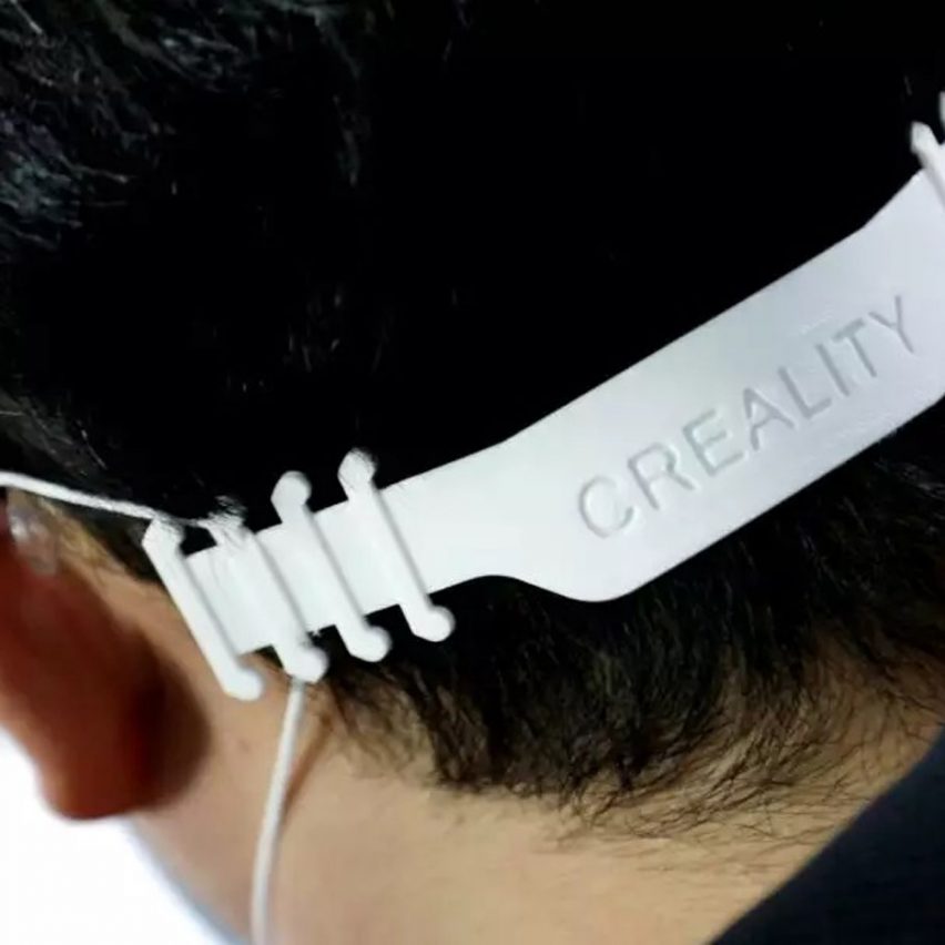 3D-printed face mask buckle by Creality