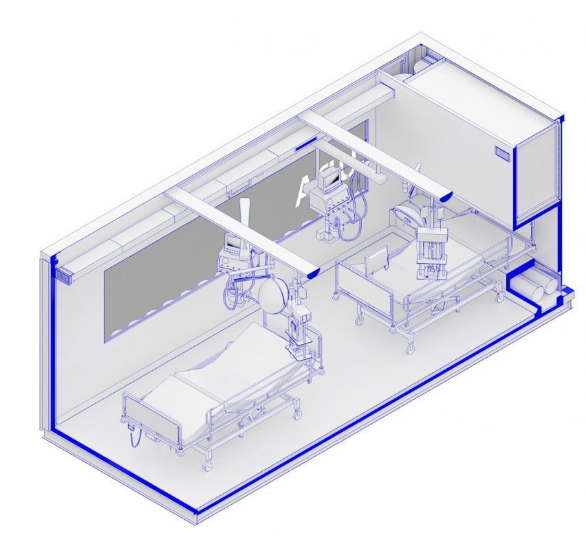 Shipping-container intensive care units – Connected Units for Respiratory Ailments (CURA) by Carlo Ratti Associati and Italo Rota