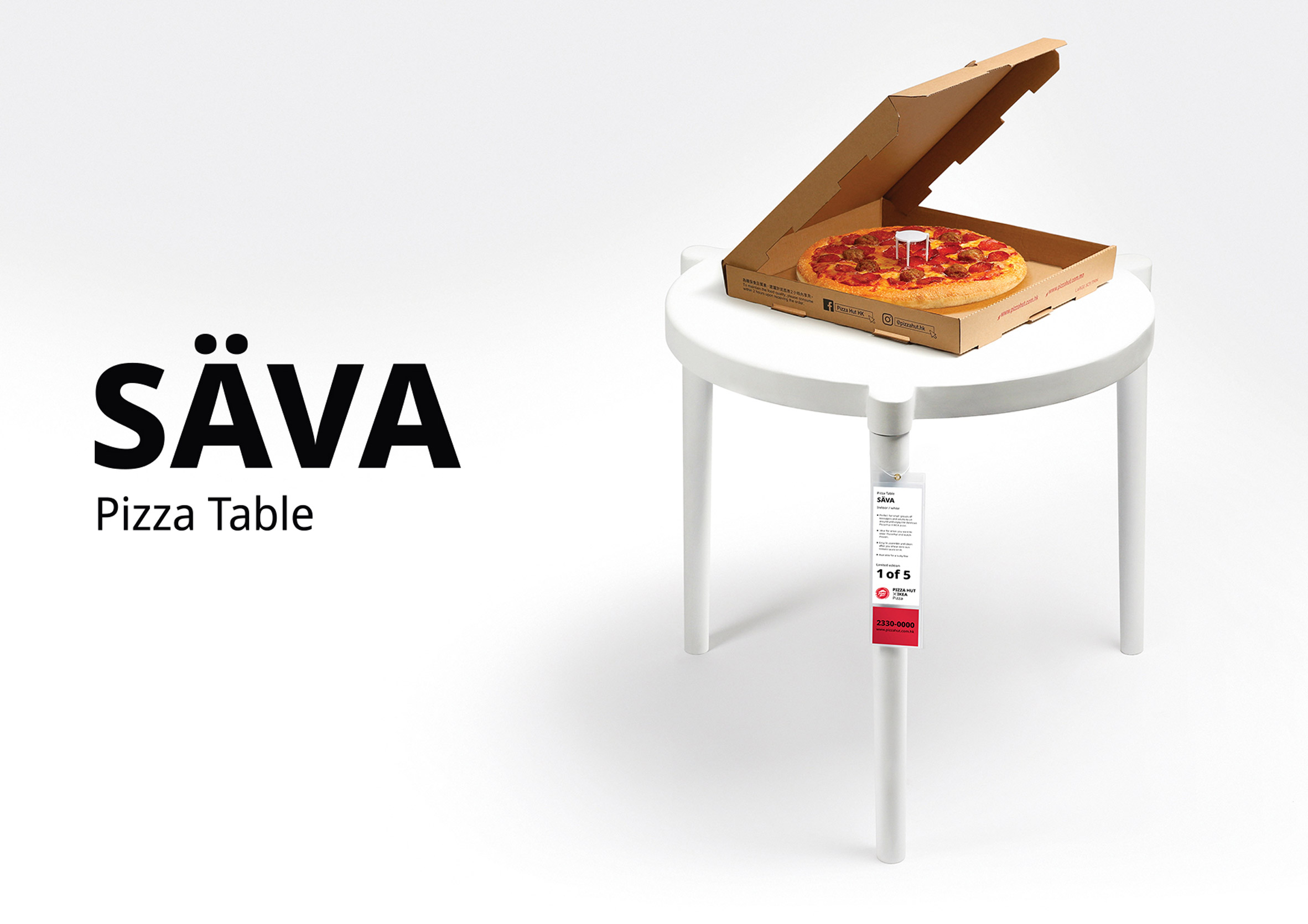 Sava table by IKEA x Pizza Hut