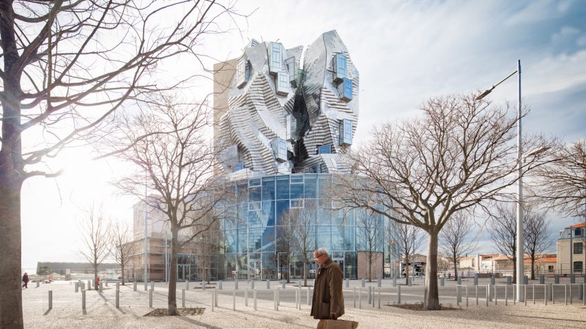 Frank Gehry's tower at Luma Arles in France photographed by Atelier Vincent Hecht