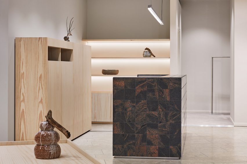 Finnish granite and pine feature in Helsinki's Nanso shop