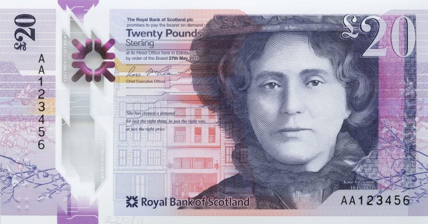 Royal Bank of Scotland's £20 note is designed to celebrate nature and culture