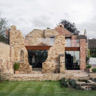 The Parchment Works house extension built inside ruined stone walls