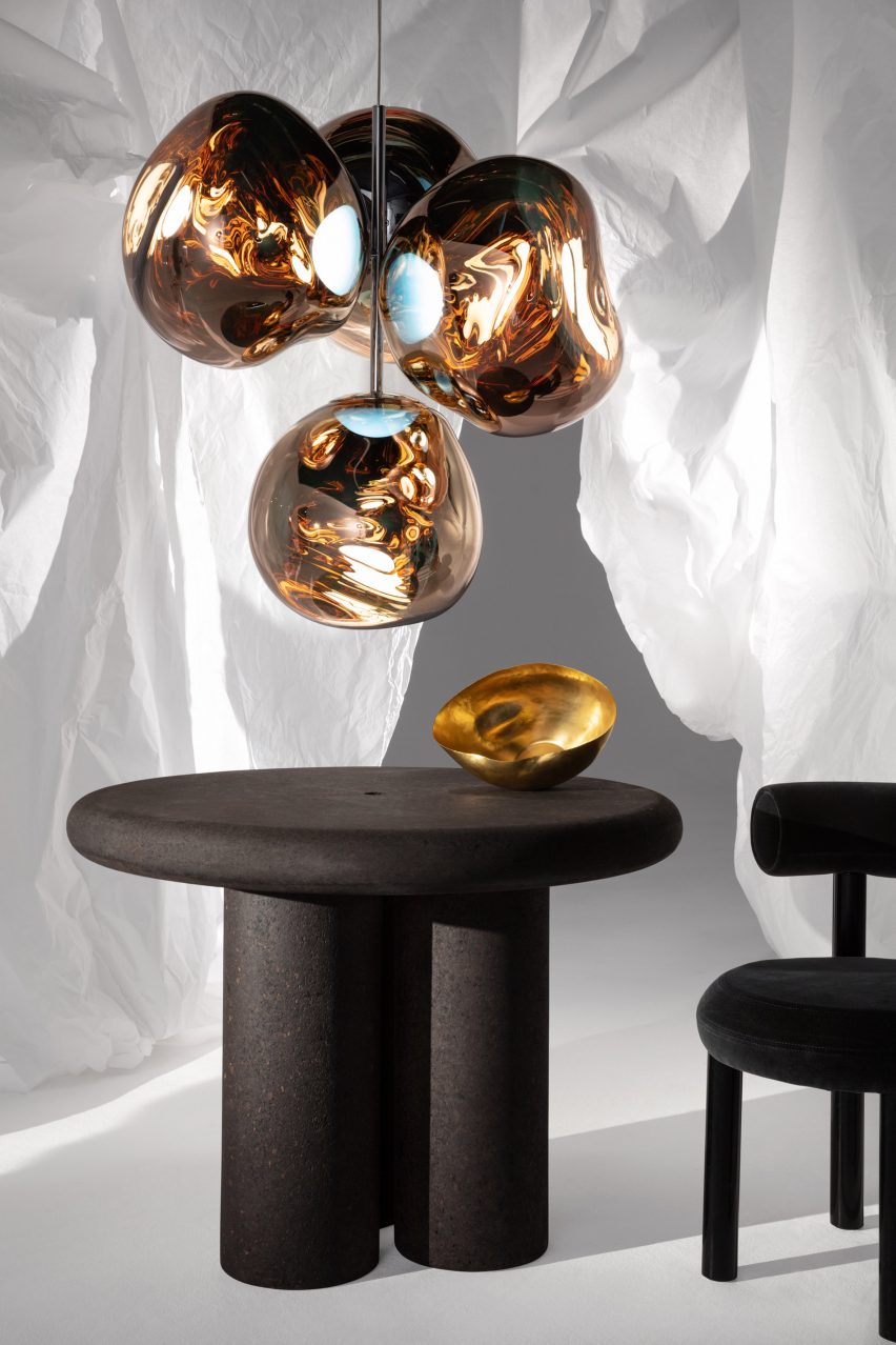 Tom Dixon designs furniture collection from "dream material" cork
